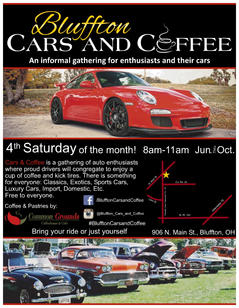 Bluffton Cars and Coffee flyer 2015